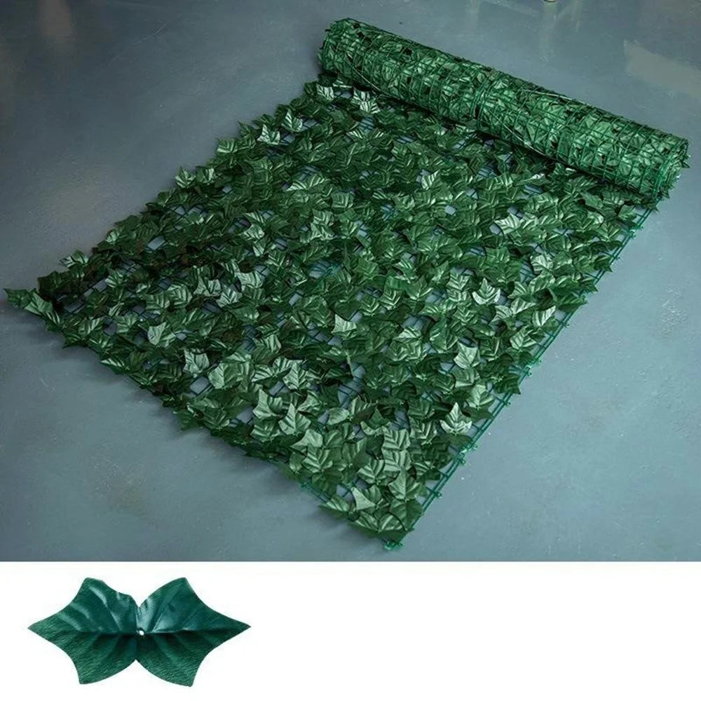 0.5 x 3m Dark Sweet Potato Leaf Artificial Hedge Privacy Screen Faux Leaf Fence Garden Yard Barrier Decor - 1