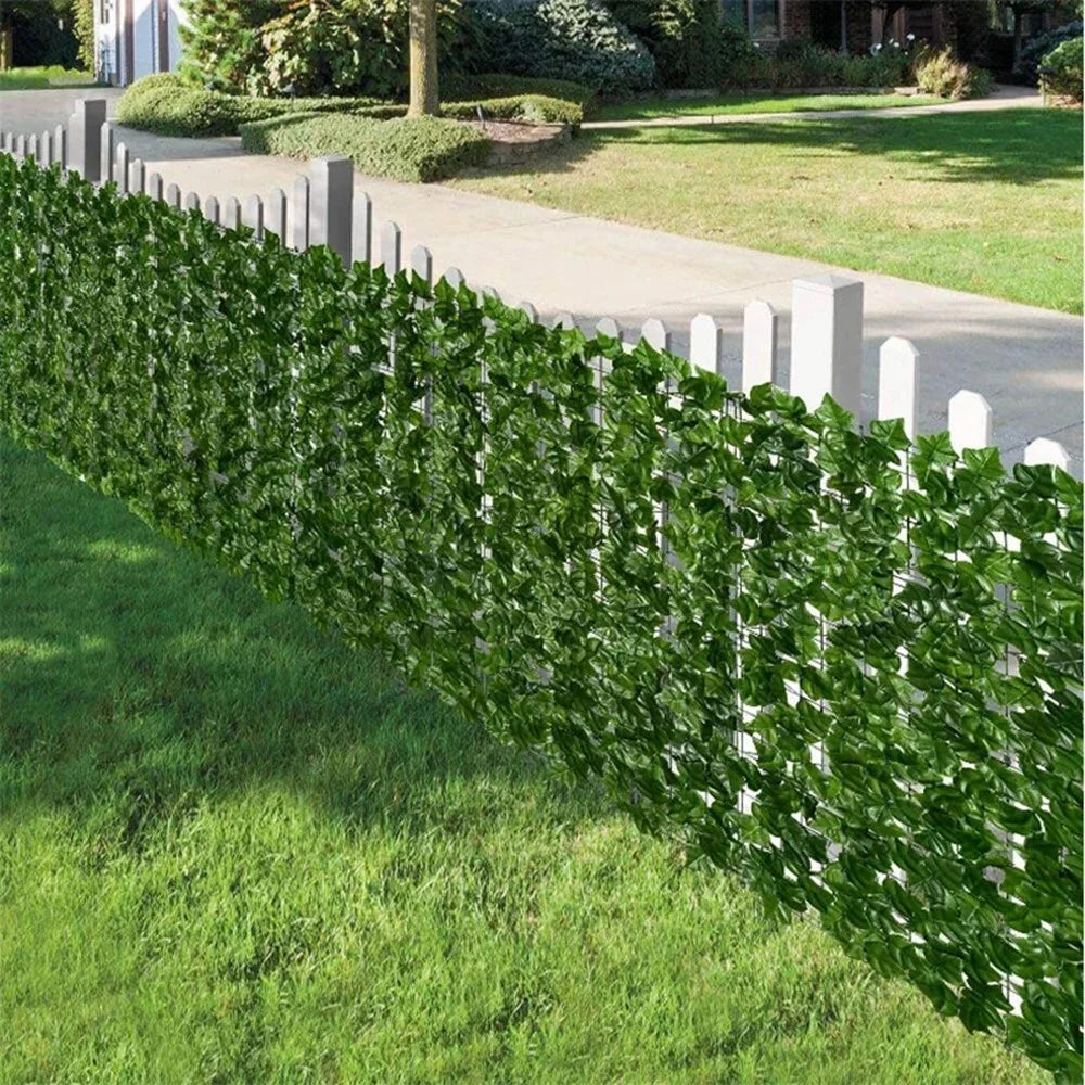 1 x 2m Dark Sweet Potato Leaf Artificial Hedge Privacy Screen Faux Leaf Fence Garden Yard Barrier Decor - 6