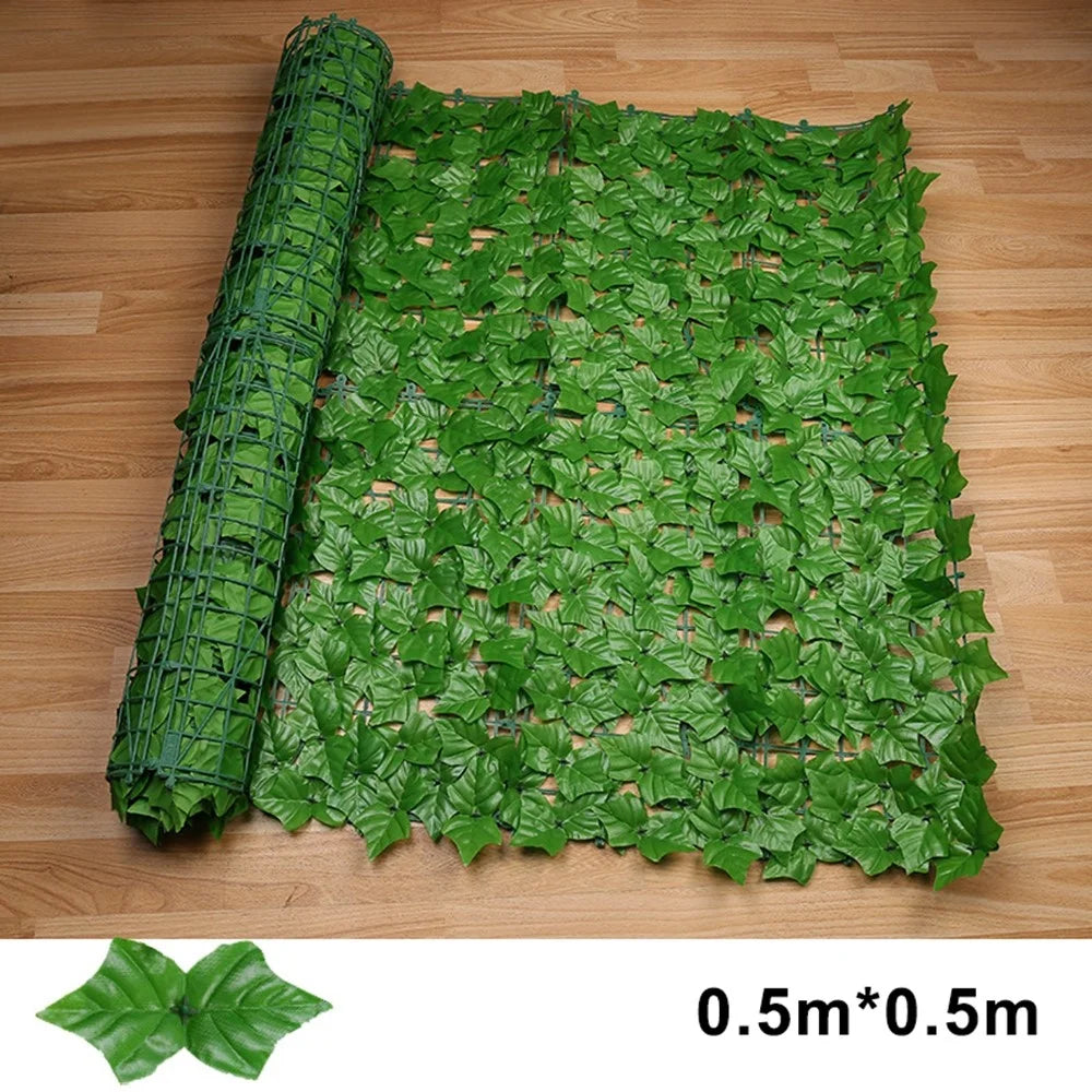 0.5 x 0.5m Light Sweet Potato Leaf Artificial Hedge Privacy Screen Faux Leaf Fence Garden Yard Barrier Decor - 1