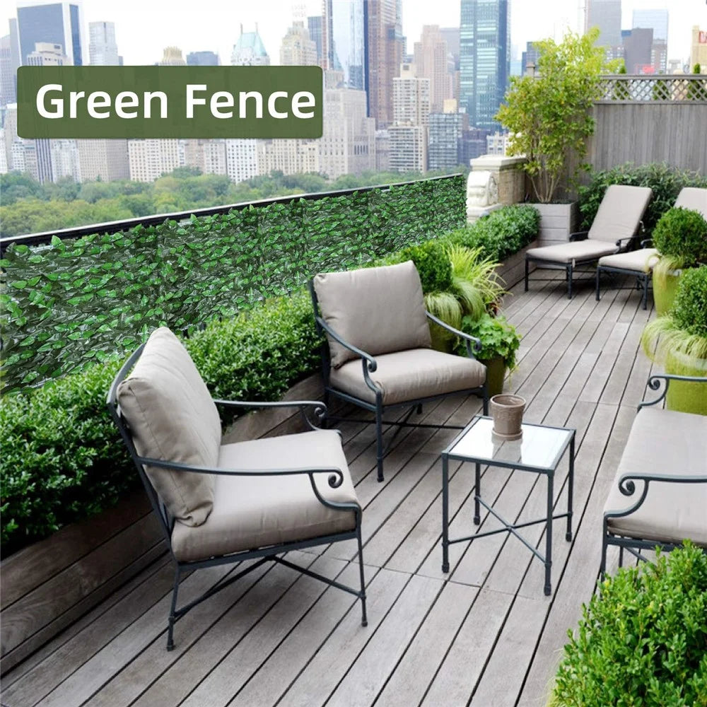 1 x 2m Dark-Colored Pothos Leaves Artificial Hedge Privacy Screen Garden Yard Faux Leaf Fence Barrier - 6