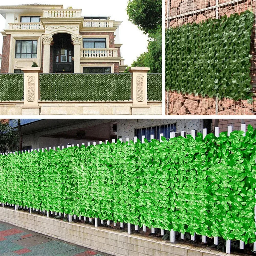 Artificial Leaf Privacy Fence 1m x 3m Faux Leaf Hedge Fence Wall Screen for Garden Balcony Decoration - 5