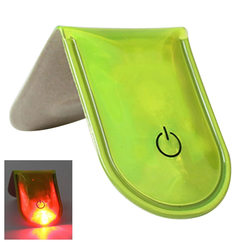 LED Magnetic Clip Lights Safety Warning Flashers for Night Running Camping Outdoor Activities - Fluorescent Green - 1