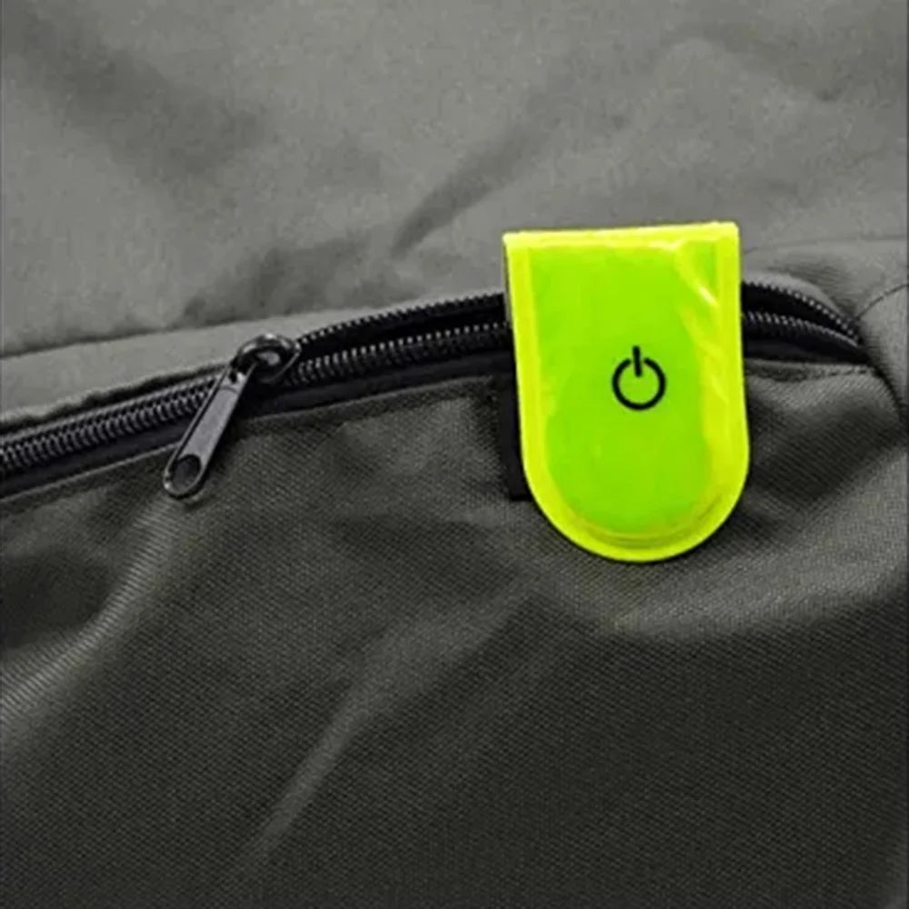 LED Magnetic Clip Lights Safety Warning Flashers for Night Running Camping Outdoor Activities - Fluorescent Green - 3