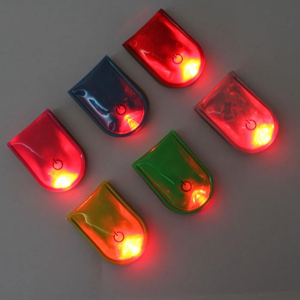 LED Magnetic Clip Lights Safety Warning Flashers for Night Running Camping Outdoor Activities - Fluorescent Green - 6
