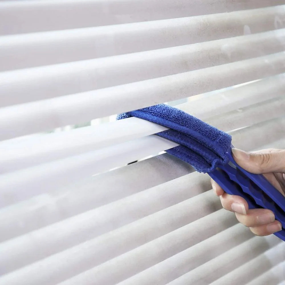 Air Conditioner Louver Blind Cleaner Brush Detachable Washable Vent Duster with 2 Replacement Heads - Blue - 5