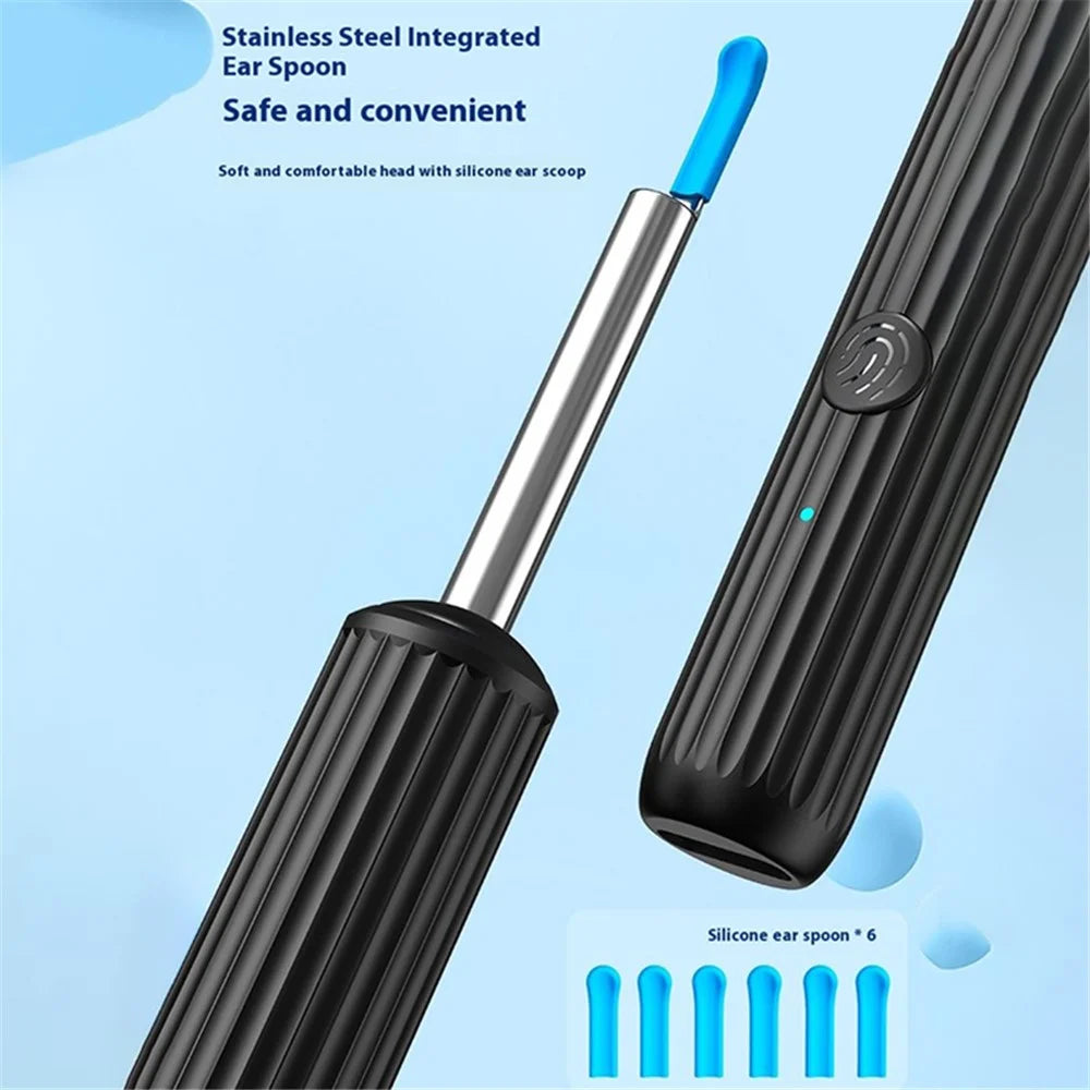 Visual Ear Cleaning Endoscope with LED Light Earwax Removal Tool Kit, Standard Version - Black - 3