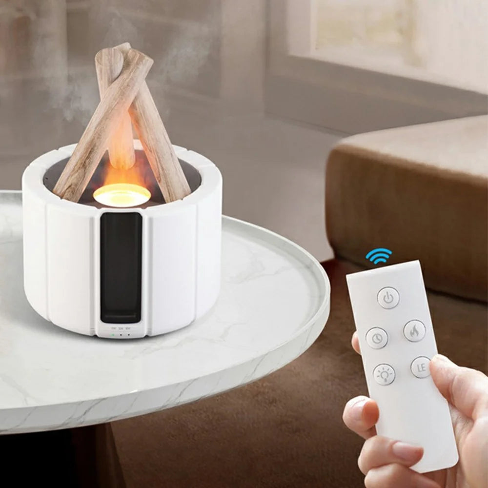 Creative Campfire Simulation Flame Aroma Diffuser Humidifier with Remote Control - White Bonfire - 6