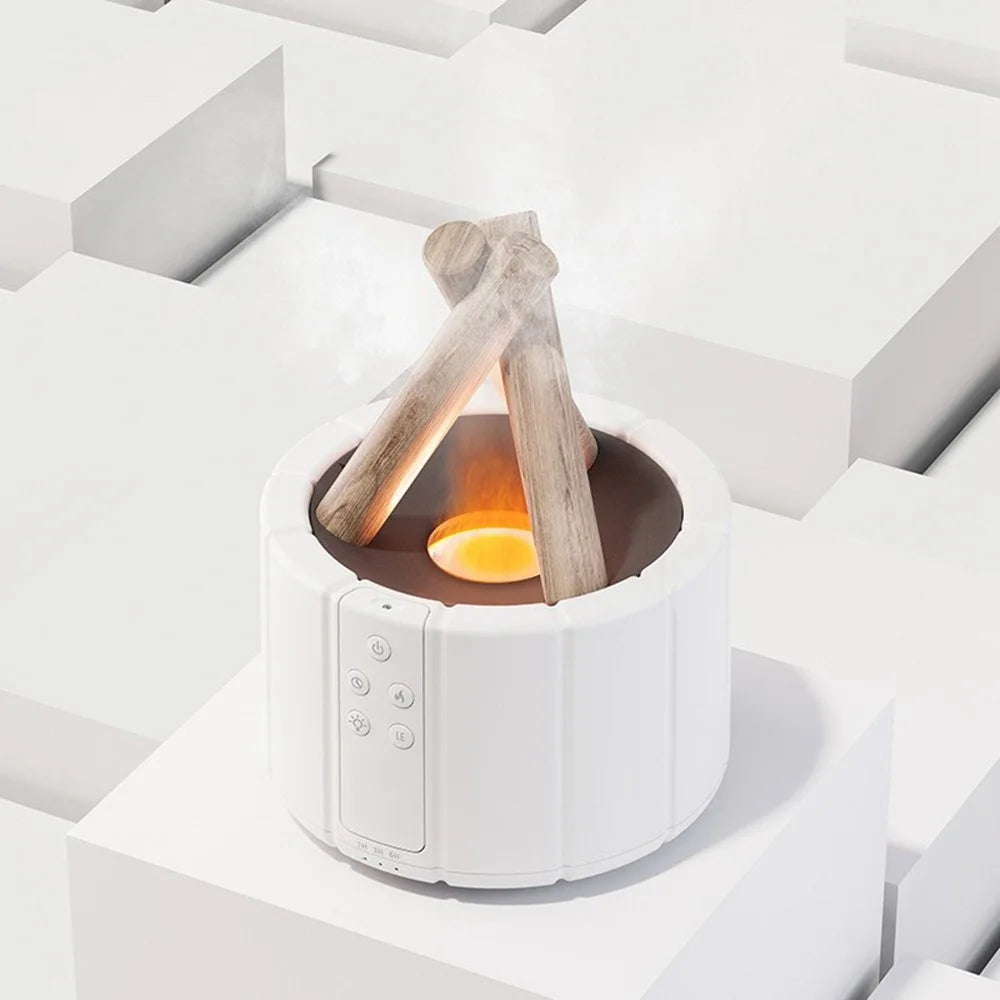 Creative Campfire Simulation Flame Aroma Diffuser Humidifier with Remote Control - White Bonfire - 7