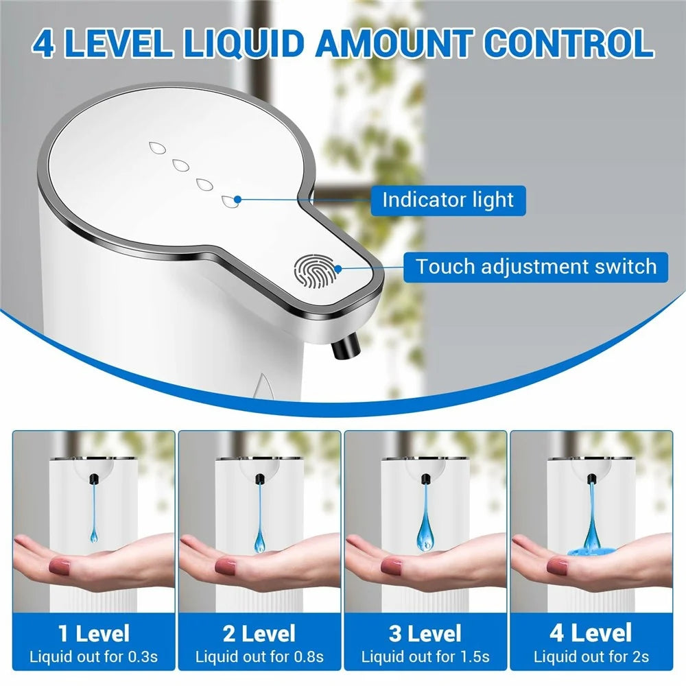 M10 Automatic Soap Dispenser Wall Mounted Touchless Sensor Electric Hand Wash Machine with Drain Cleaner - Liquid Drop Type - 3