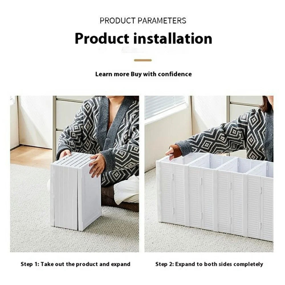 6 Layer No Installation Foldable Shoe Box Transparent Plastic Stackable Storage Container - Transparent - 5