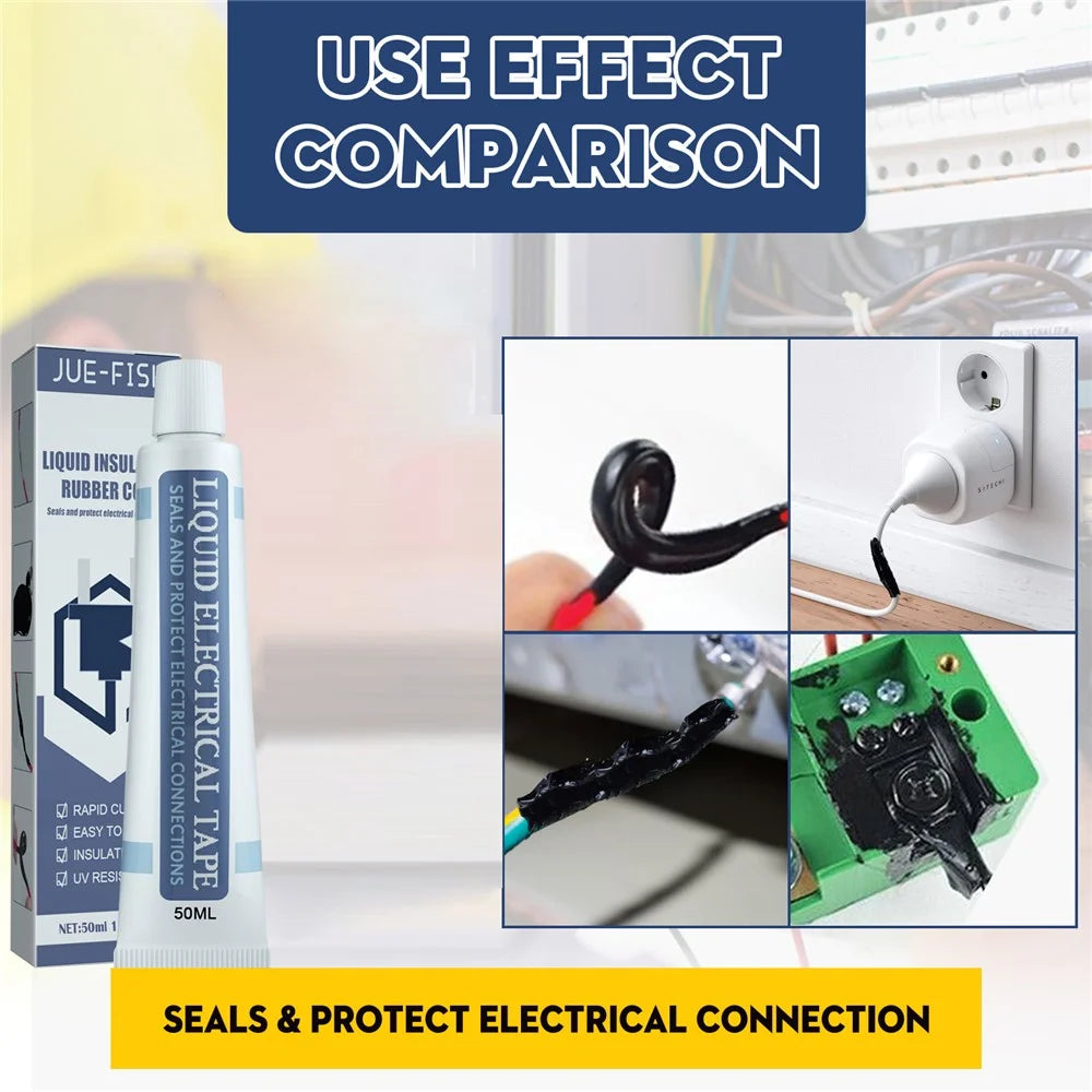 JUE-FISH 50ML White Liquid Insulation Tape for Circuit Board Waterproof Adhesive High Temperature Resistant Sealant - 3