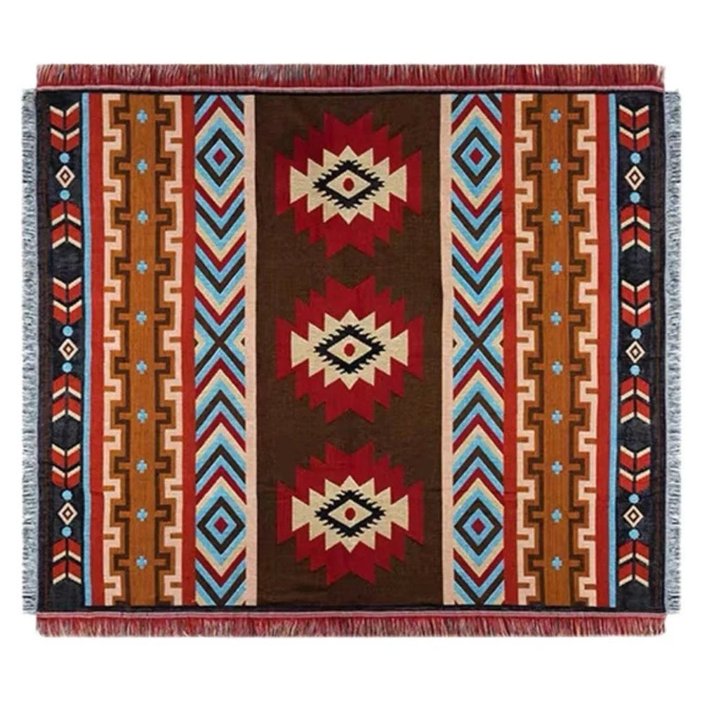 130x180cm Picnic Blanket Thick Bohemian Ground Cover Outdoor Camping Tent Mat Nap Rug - 1
