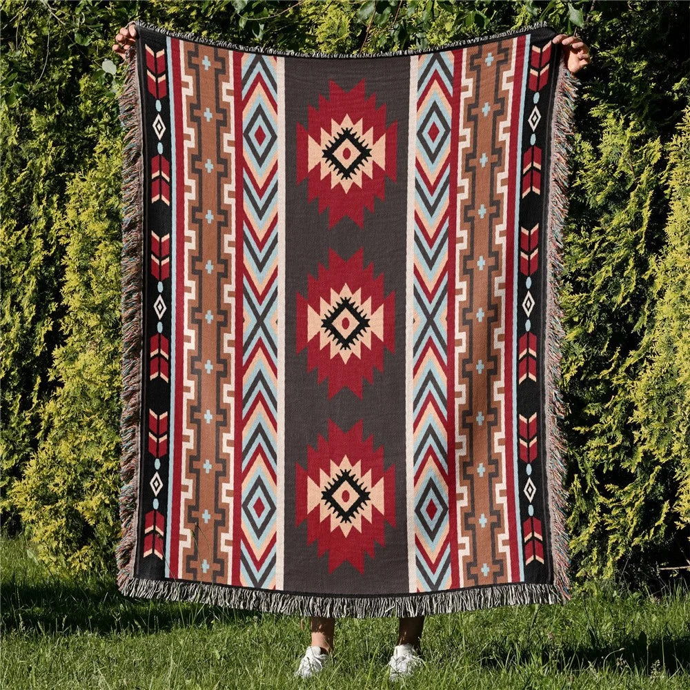 130x180cm Picnic Blanket Thick Bohemian Ground Cover Outdoor Camping Tent Mat Nap Rug - 3
