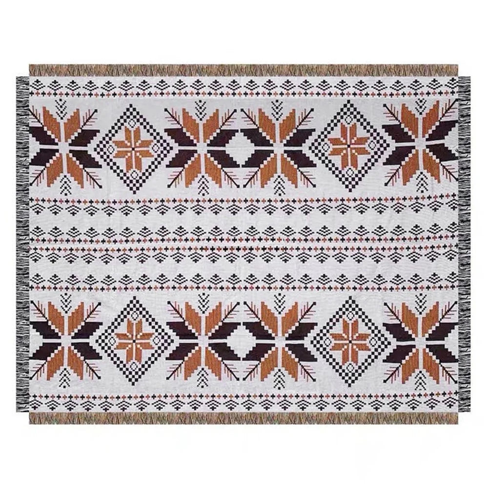 90x90cm Picnic Blanket Thick Moisture-Proof Bohemian Ground Mat for Outdoor Camping Beach - Maple Leaf - 1