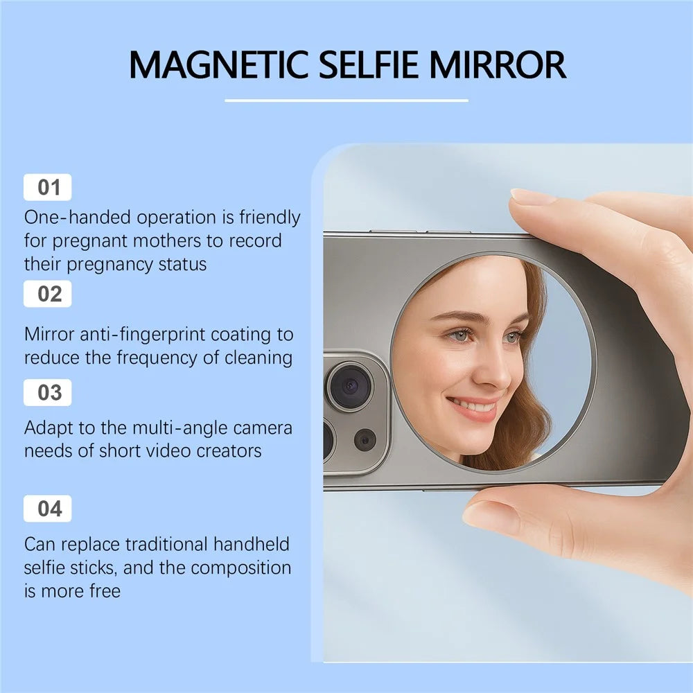 JUE-FISH JU-JU-A02-0001-01 Selfie Mirror Portable Photography Auxiliary Convex Reflector, Black - 2