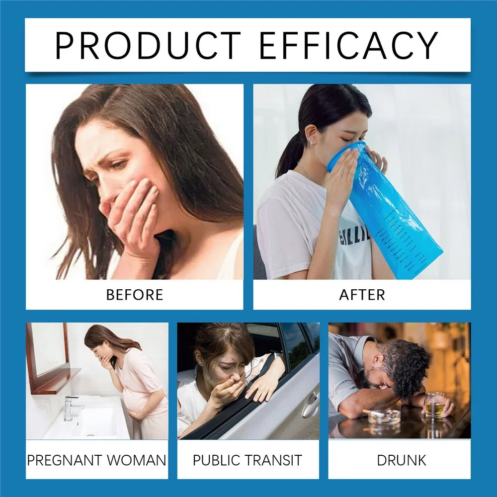 HOZONEX HZ-F01-0023-01 Leak Proof Portable Vomit Bag for Travel Motion Sickness Pregnant Women Nausea Bag - 7