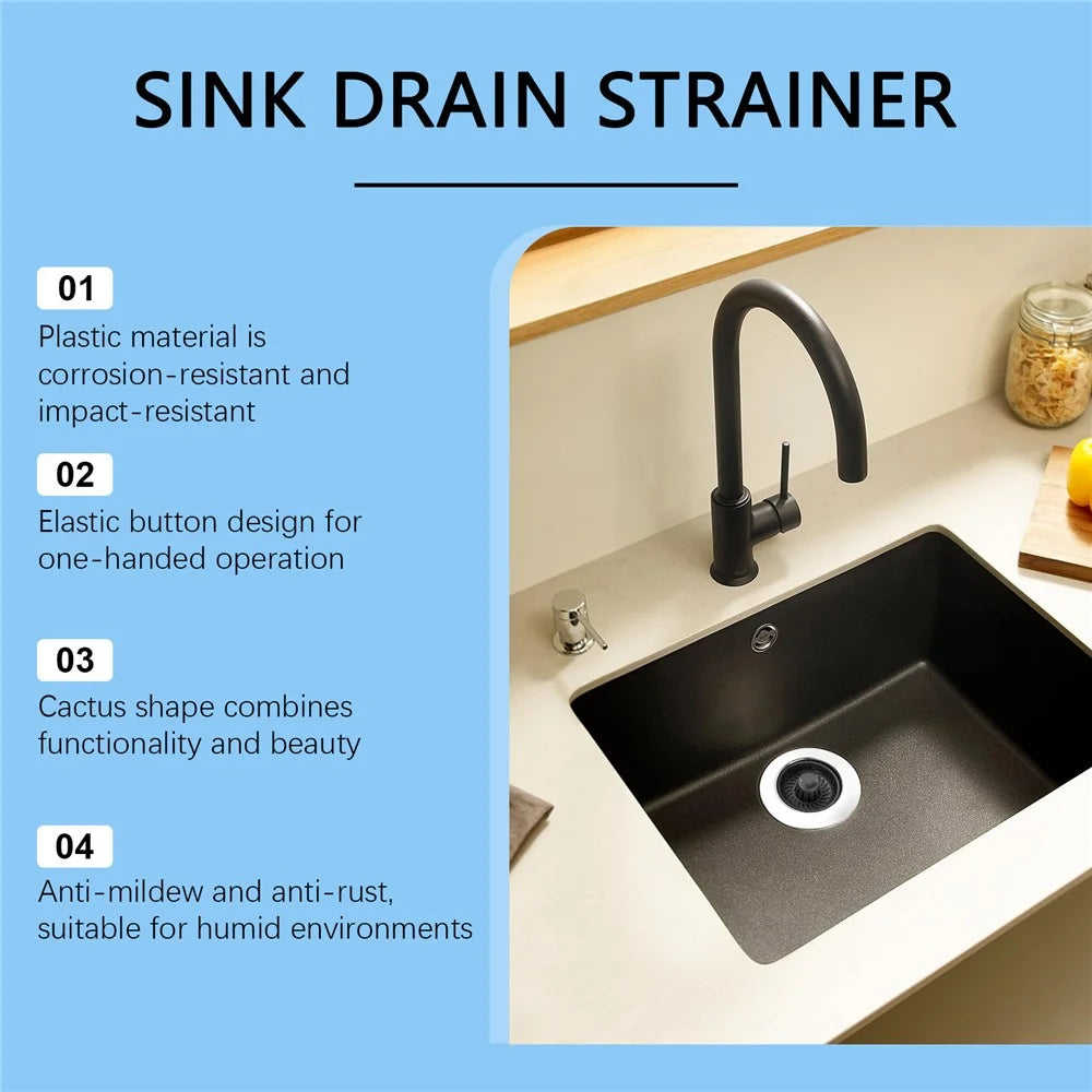 JUE-FISH JU-C09-0129-01 Kitchen Sink Strainer Drain Filter Basket Anti Clogging Food Debris Catcher - 5