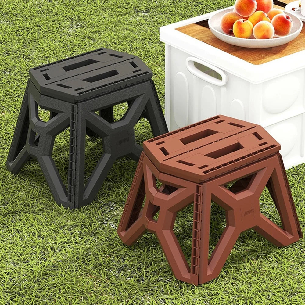 Large Size Folding Stool Portable Plastic Chair Lightweight Camping Fishing Seat for Adults Children - Green - 7
