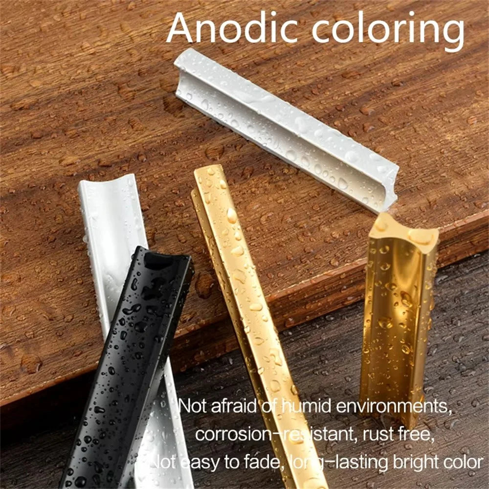 Drawer Pull 64mm Hole Center, 80mm Length Aluminum Alloy Kitchen Cabinet Handle Furniture Hardware - Matte Black - 5