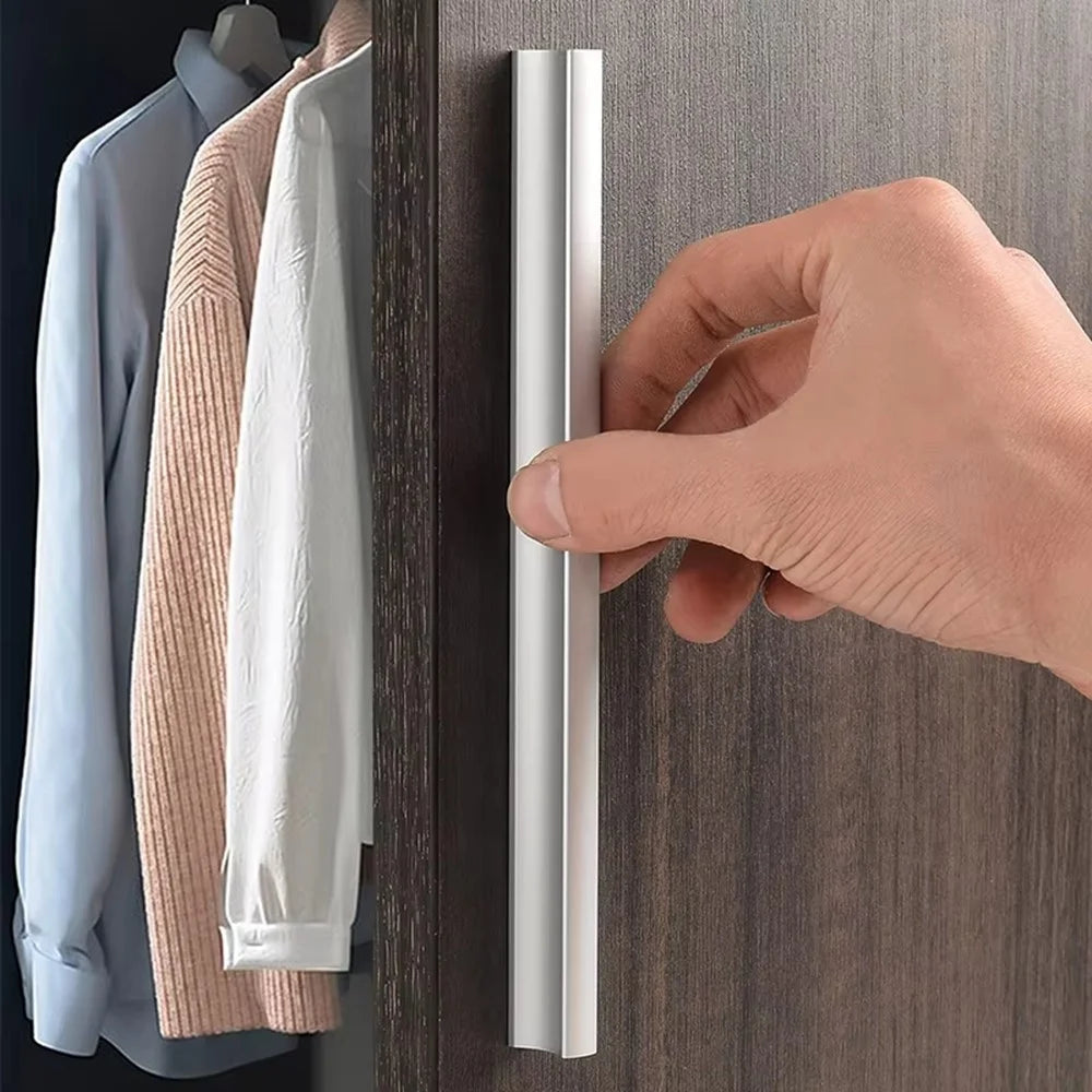 Drawer Pull 224mm Hole Center, 255mm Length Aluminum Alloy Kitchen Cabinet Handle Furniture Hardware - Matte Silver - 5
