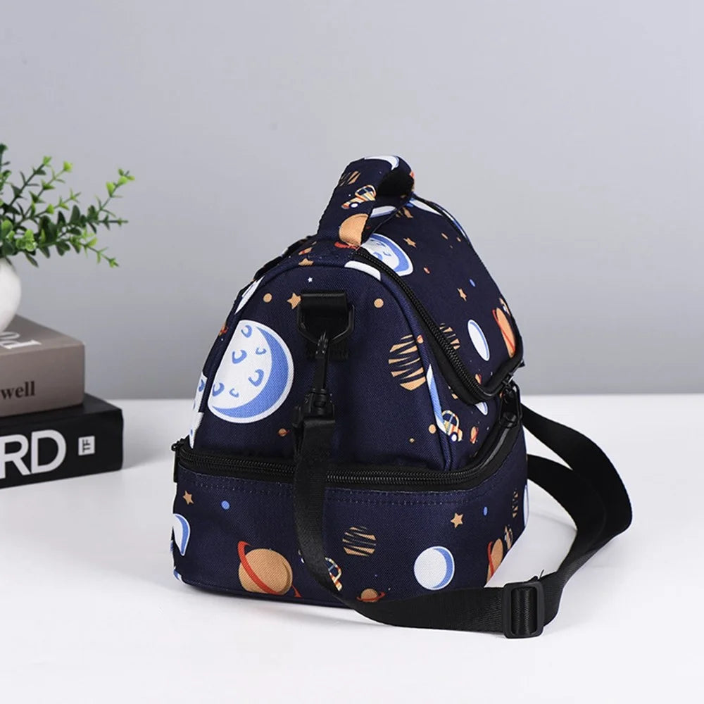 Insulated Lunch Bag Kids Students Large Capacity Thermal Food Carrier Bag with Shoulder Strap - 2