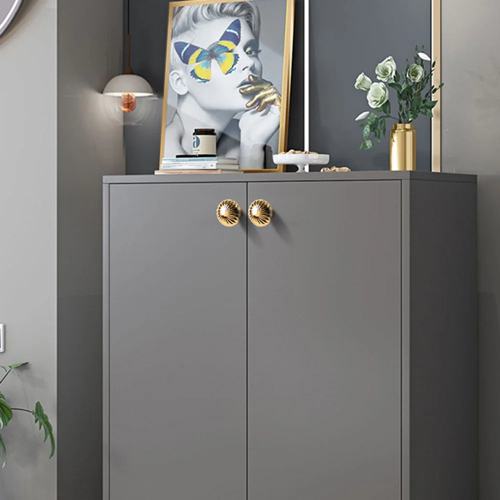 BR86 Brass Cabinet Pull Handles 30 x 28mm Single Hole Drawer Wardrobe Knobs Hardware Furniture - 3