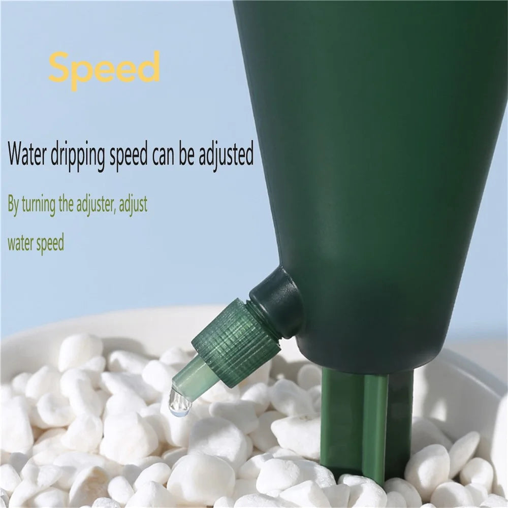 JY0034 200ML Self Watering Spikes Plant Self Watering Devices Automatic Drip Irrigation Plant Waterer with Valve Switch for Outdoor and Vacation Plant Watering - Green - 4