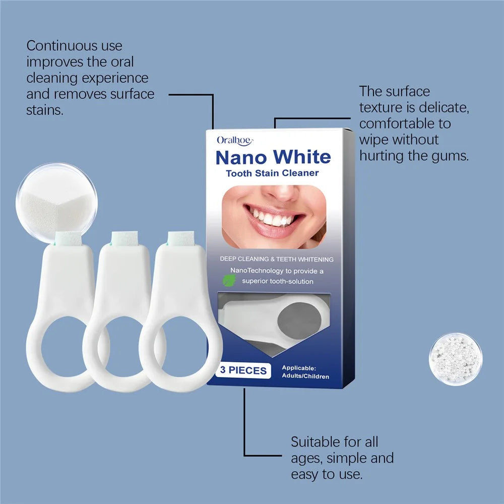 ORALHOE OR-A04-0423-01 Dental Sponge Cleaner Gentle Oral Care Stain Remover Tooth Whitening Tool - 4