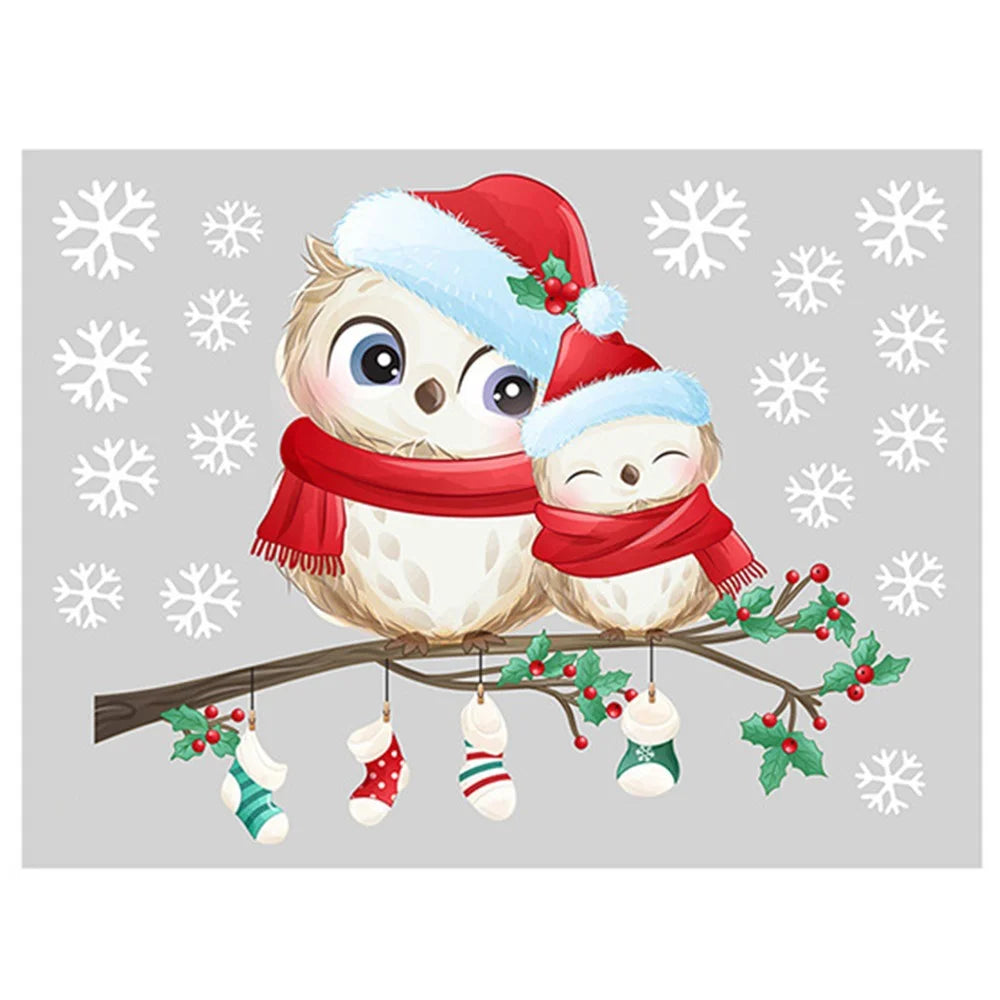 40 x 28cm Christmas Snowflake Bird Wall Sticker Window Glass Decorative Removable PVC Decal - 1
