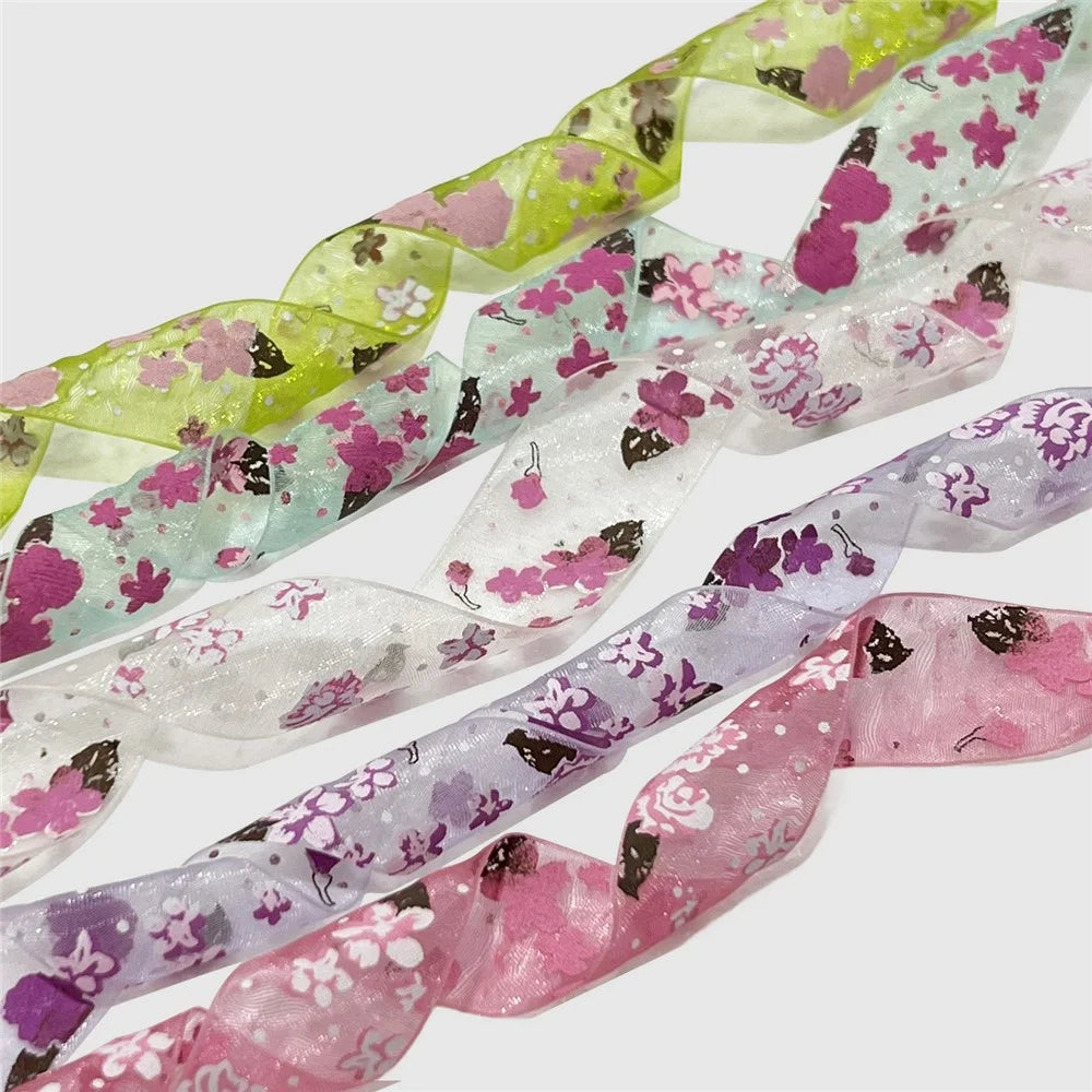 120cm Floral Print Transparent Organza Shoelaces for Sneakers / Casual Shoes / Athletic Shoes - Light Pink - 5