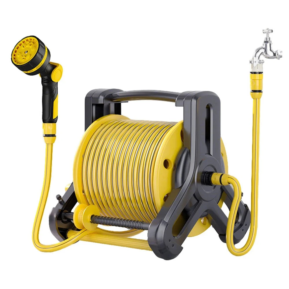 Retractable Garden Hose Reel 25M Garden Watering System Wall Mounted Hose Reel with Spray Nozzle for Car Wash / Lawn Irrigation - 1