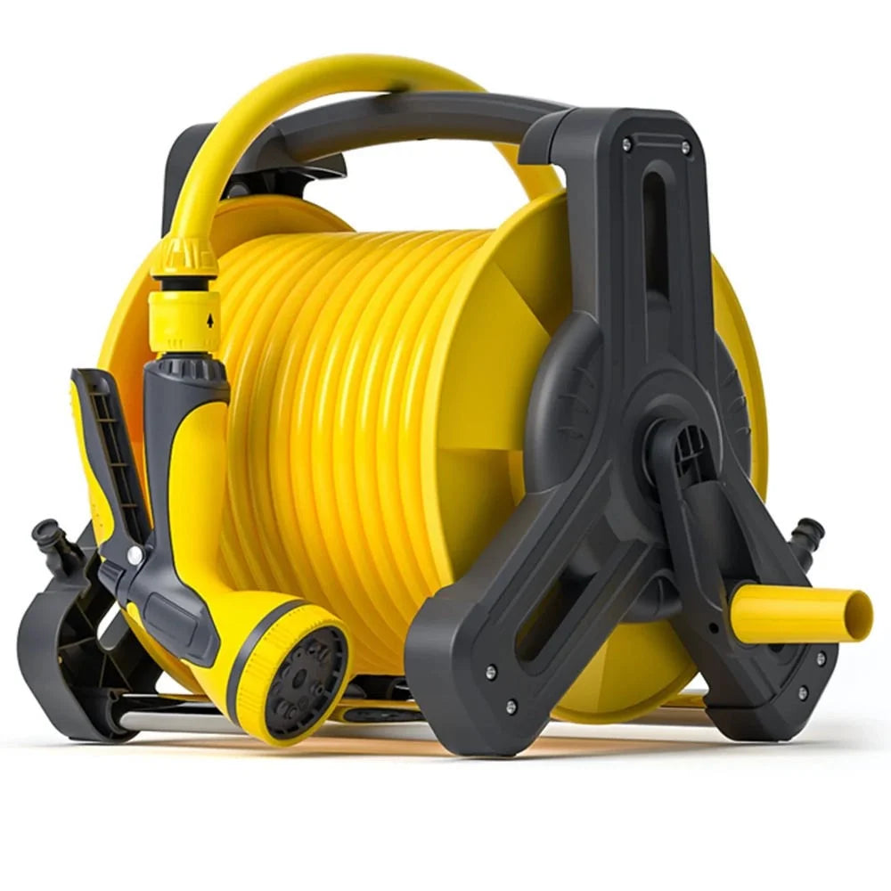 Retractable Garden Hose Reel 25M Garden Watering System Wall Mounted Hose Reel with Spray Nozzle for Car Wash / Lawn Irrigation - 2