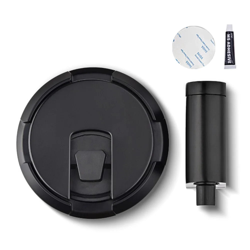 Zinc Alloy Mechanical Door Stopper No-Drill Push-Press Invisible Floor Door Stop Windproof Anti-Collision for Home - Black - 1
