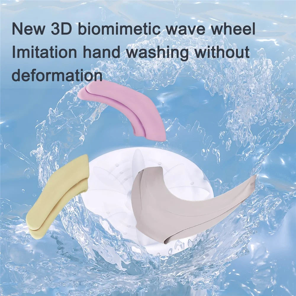 360° Deep Cleaning Mini Wireless Laundry Cup 3D Bionic Pulsator Underwear Automatic Washer 5 / 15min Wash Modes - 3