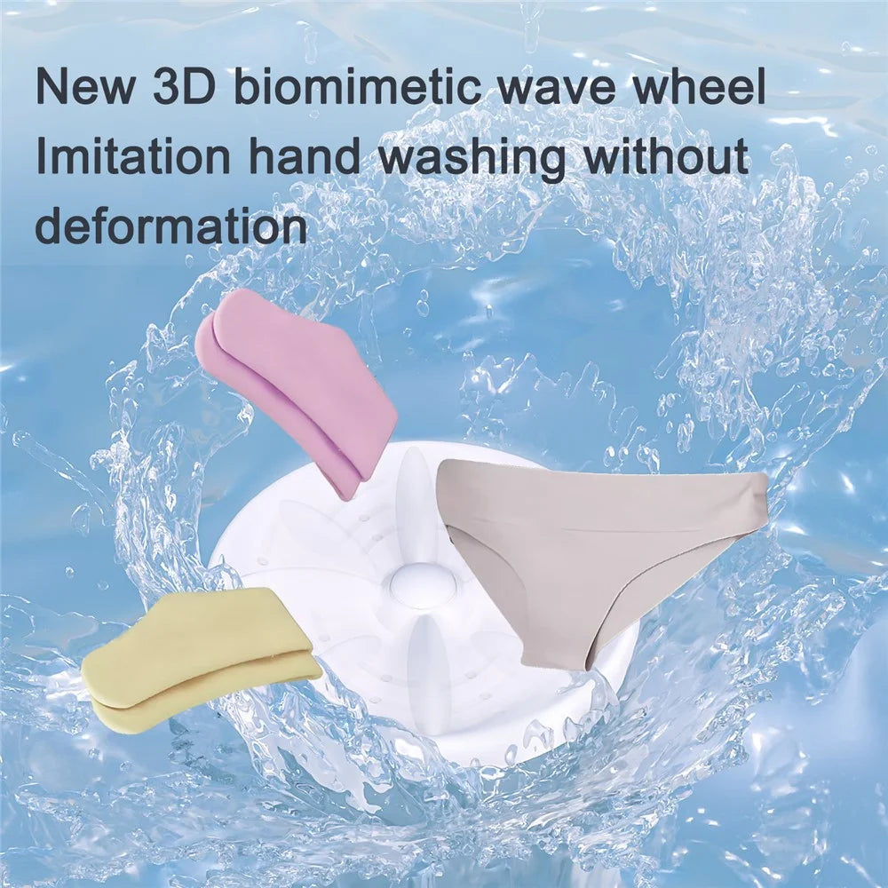 360° Deep Cleaning Mini Wireless Laundry Cup 3D Bionic Pulsator Underwear Automatic Washer 5 / 15min Wash Modes - 5