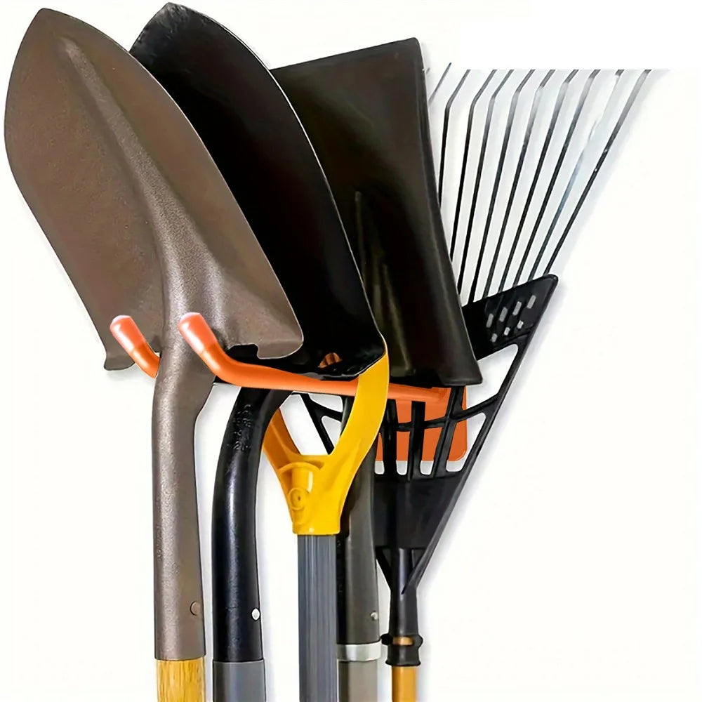 Wall-Mounted Garden Tool Storage Rack Heavy Duty Iron Tool Hanger Rust-Resistant Organizer for Garden Balcony Garage - Black - 3