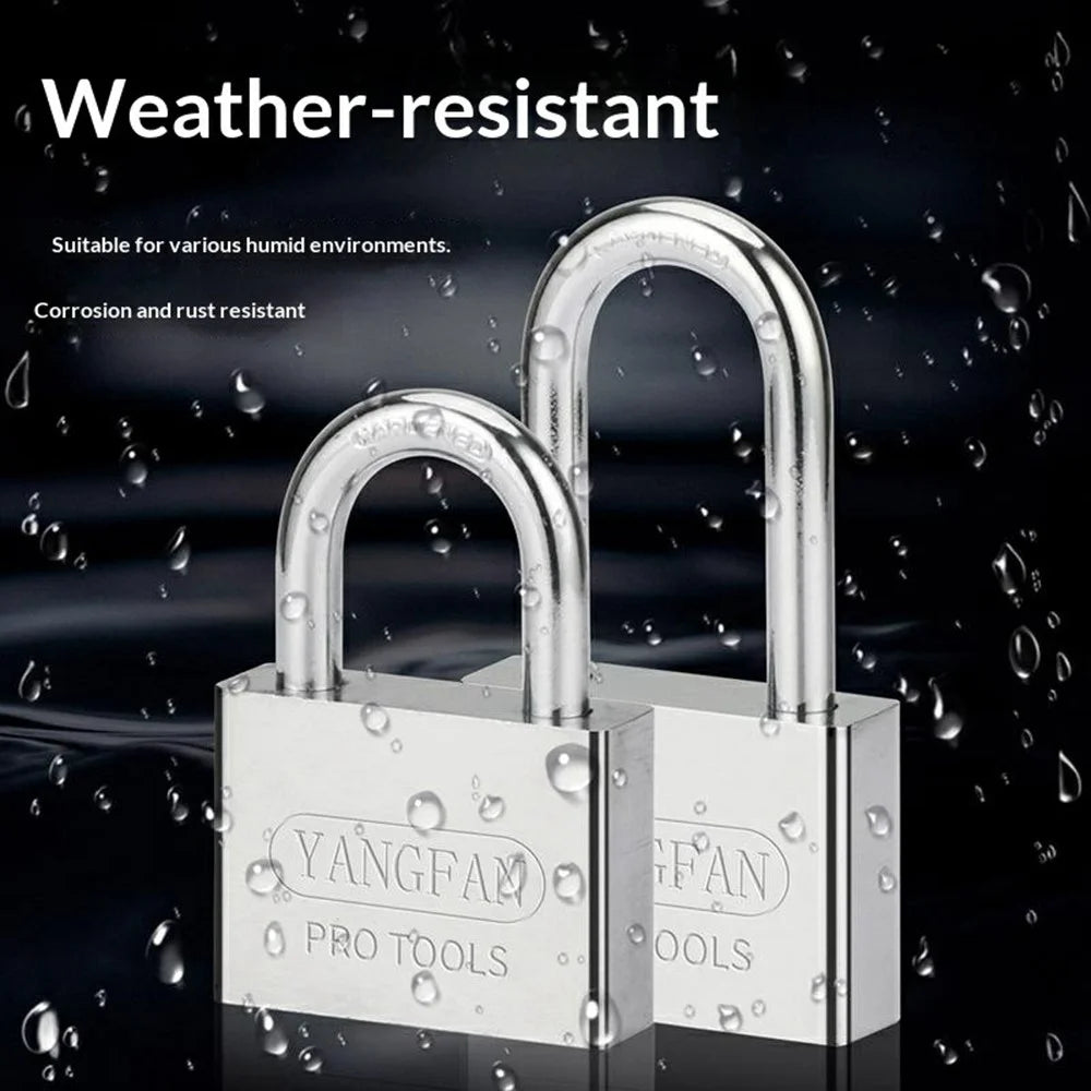 YANGFAN Waterproof Padlock 60mm Long Shackle Rustproof Security Lock with 3 Keys for Home / Outdoor Protection - 3