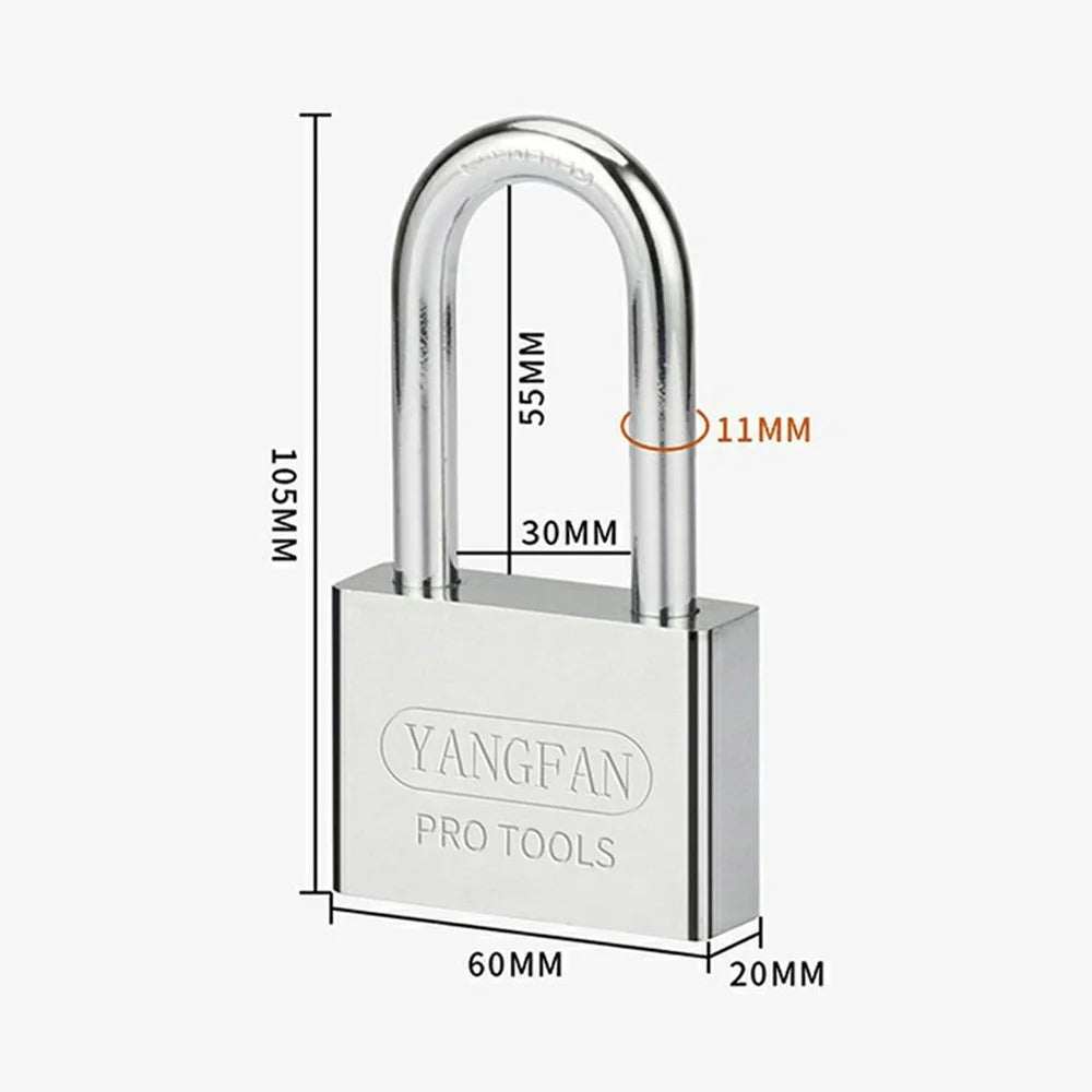 YANGFAN Waterproof Padlock 60mm Long Shackle Rustproof Security Lock with 3 Keys for Home / Outdoor Protection - 4
