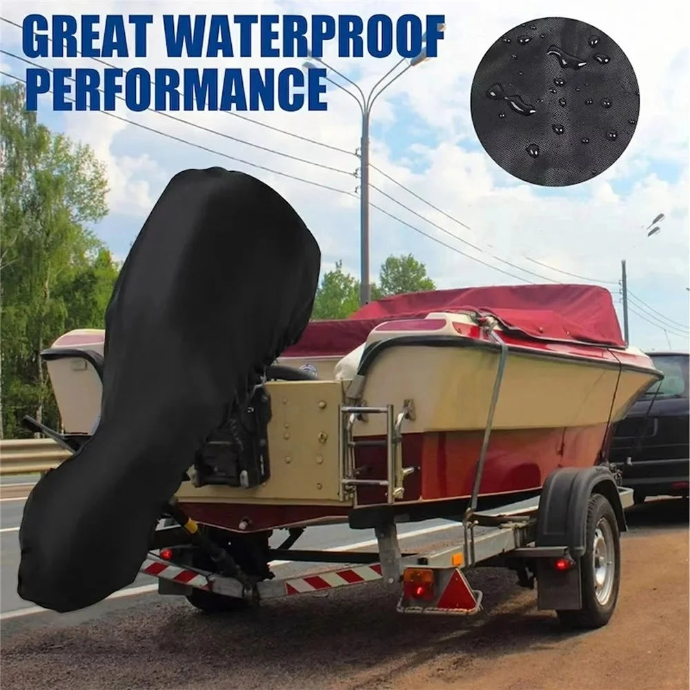 420D 20-30HP Oxford Outboard Engine Cover Waterproof Dustproof Full Coverage Boat Motor Cover 165cm Circumference 137cm Height - 3