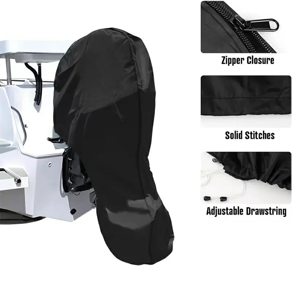 420D 20-30HP Oxford Outboard Engine Cover Waterproof Dustproof Full Coverage Boat Motor Cover 165cm Circumference 137cm Height - 6