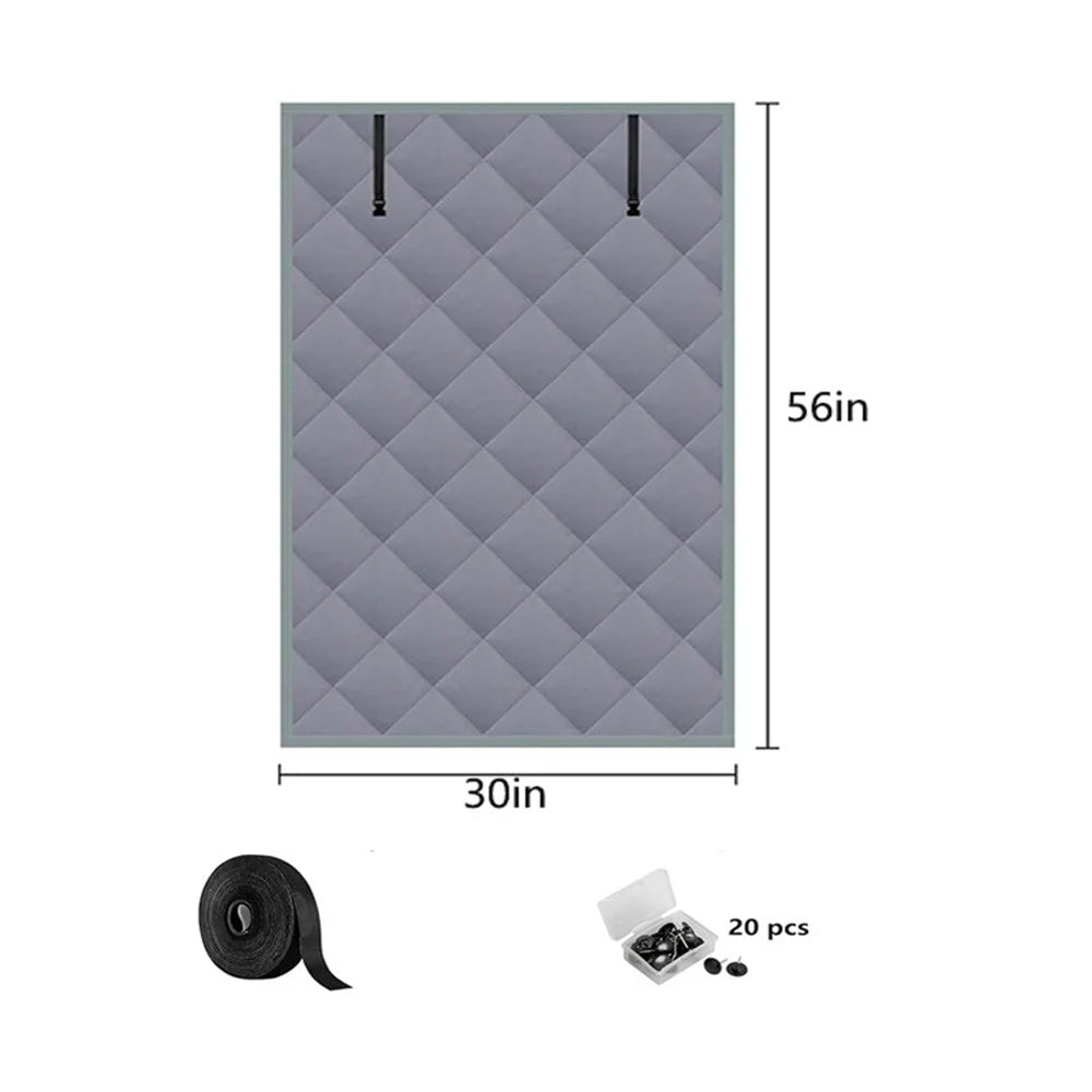 30×56 inch 3 Layer Winter Insulated Window Cover Oxford Cloth Frostproof Window Blanket with Magic Tape Cold-Proof Curtain Set - 1