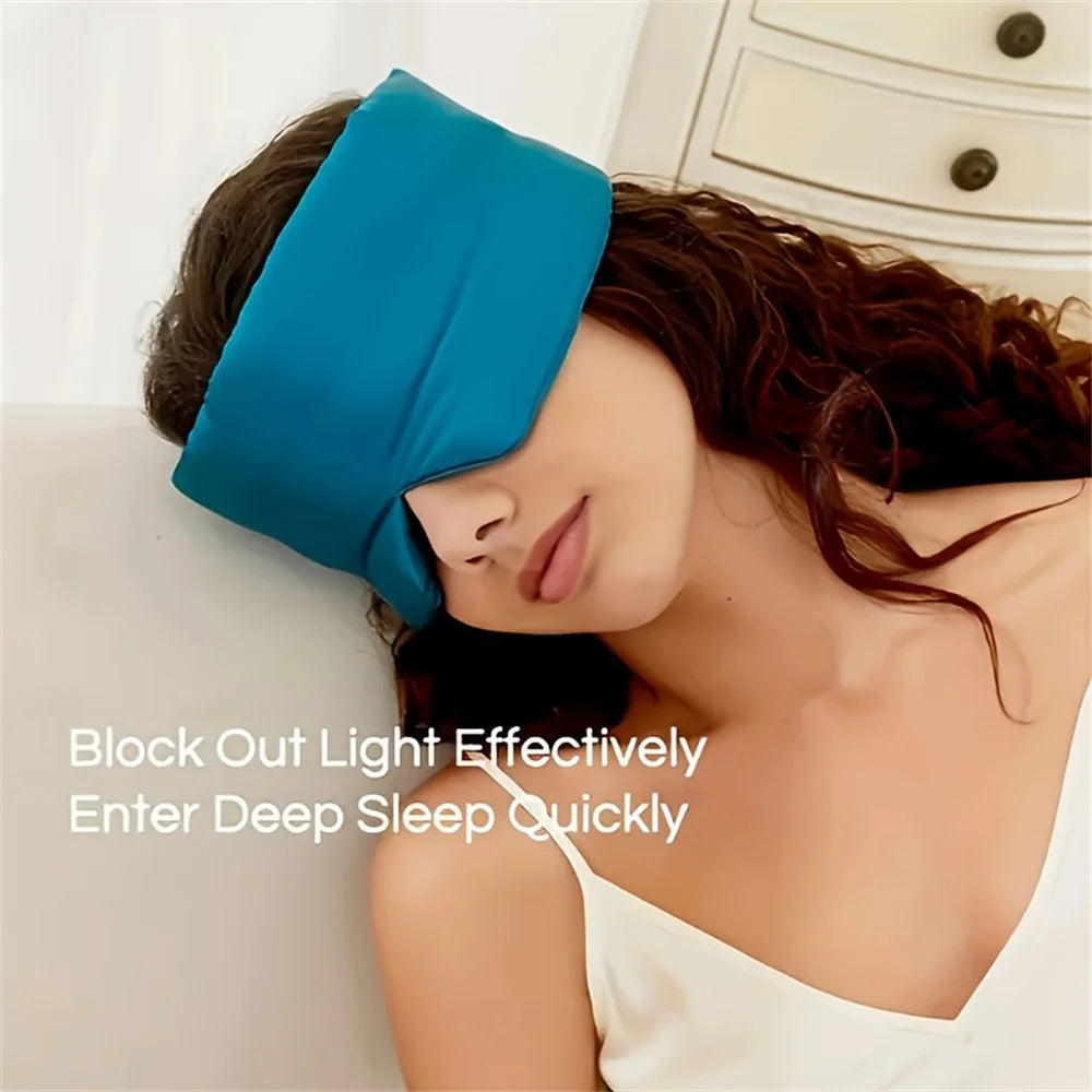 Mulberry Silk Sleep Mask 3D Contoured Eye Cover for Sleeping Large Size Light Blocking Eyeshade - Bean Pink - 4
