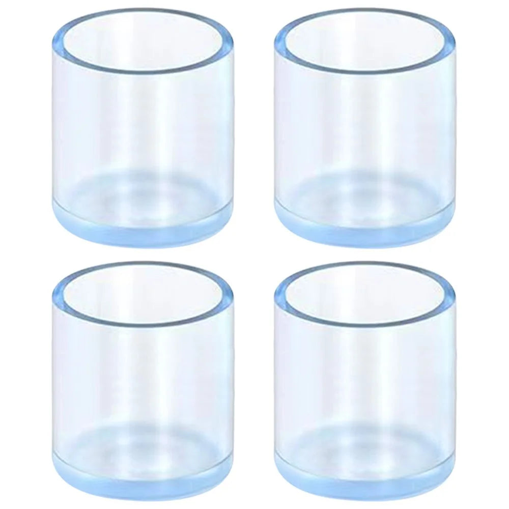 4Pcs / Set 22mm Round Furniture Leg Socks Table and Chair Feet Pad Caps Transparent Floor Protector Rubber Pad - 1