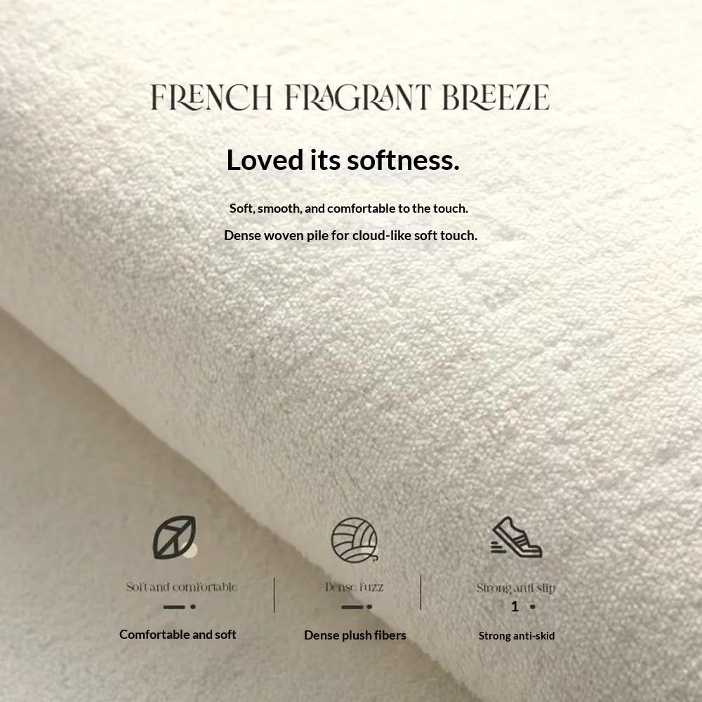 80 x 160cm Faux Cashmere Bedside Rug Soft Plush Floor Mat Bedroom Decor Anti Slip Washable - White Pink / Hearts - 3