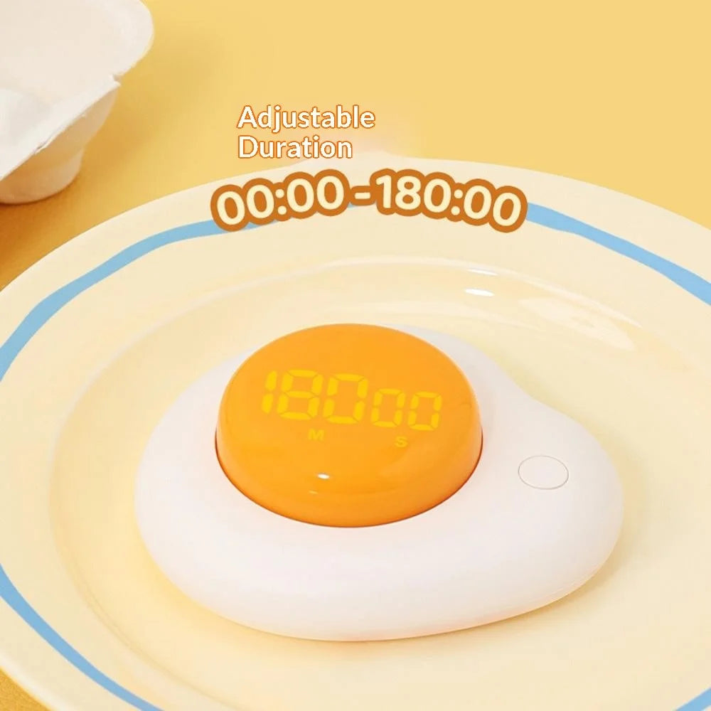 Creative Egg Magnetic Timer Kitchen Countdown Clock with Forward / Reverse Timing Modes for Cooking / Study / Work - White - 2