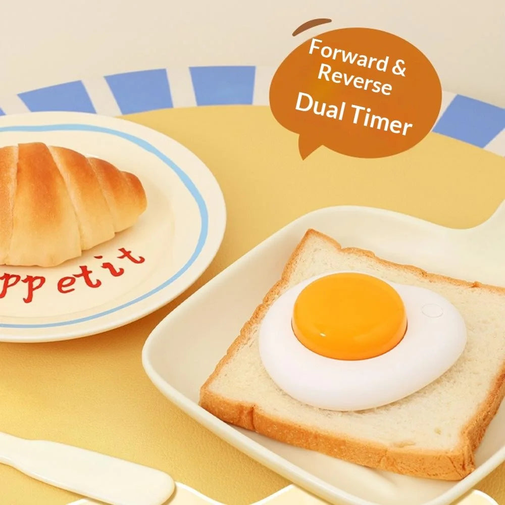 Creative Egg Magnetic Timer Kitchen Countdown Clock with Forward / Reverse Timing Modes for Cooking / Study / Work - White - 3
