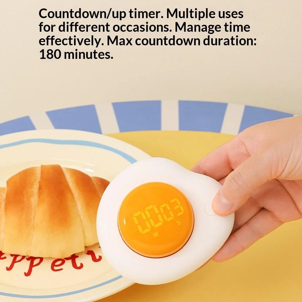 Creative Egg Magnetic Timer Kitchen Countdown Clock with Forward / Reverse Timing Modes for Cooking / Study / Work - White - 4