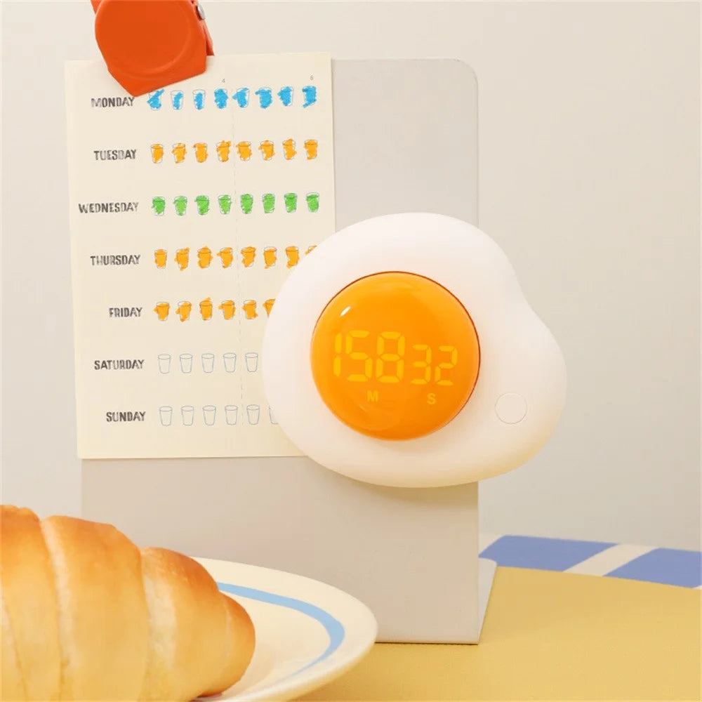 Creative Egg Magnetic Timer Kitchen Countdown Clock with Forward / Reverse Timing Modes for Cooking / Study / Work - White - 6
