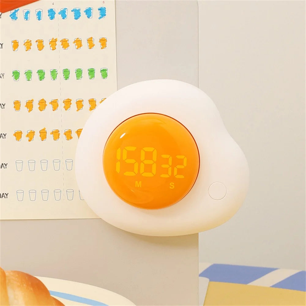 Creative Egg Magnetic Timer Kitchen Countdown Clock with Forward / Reverse Timing Modes for Cooking / Study / Work - White - 7