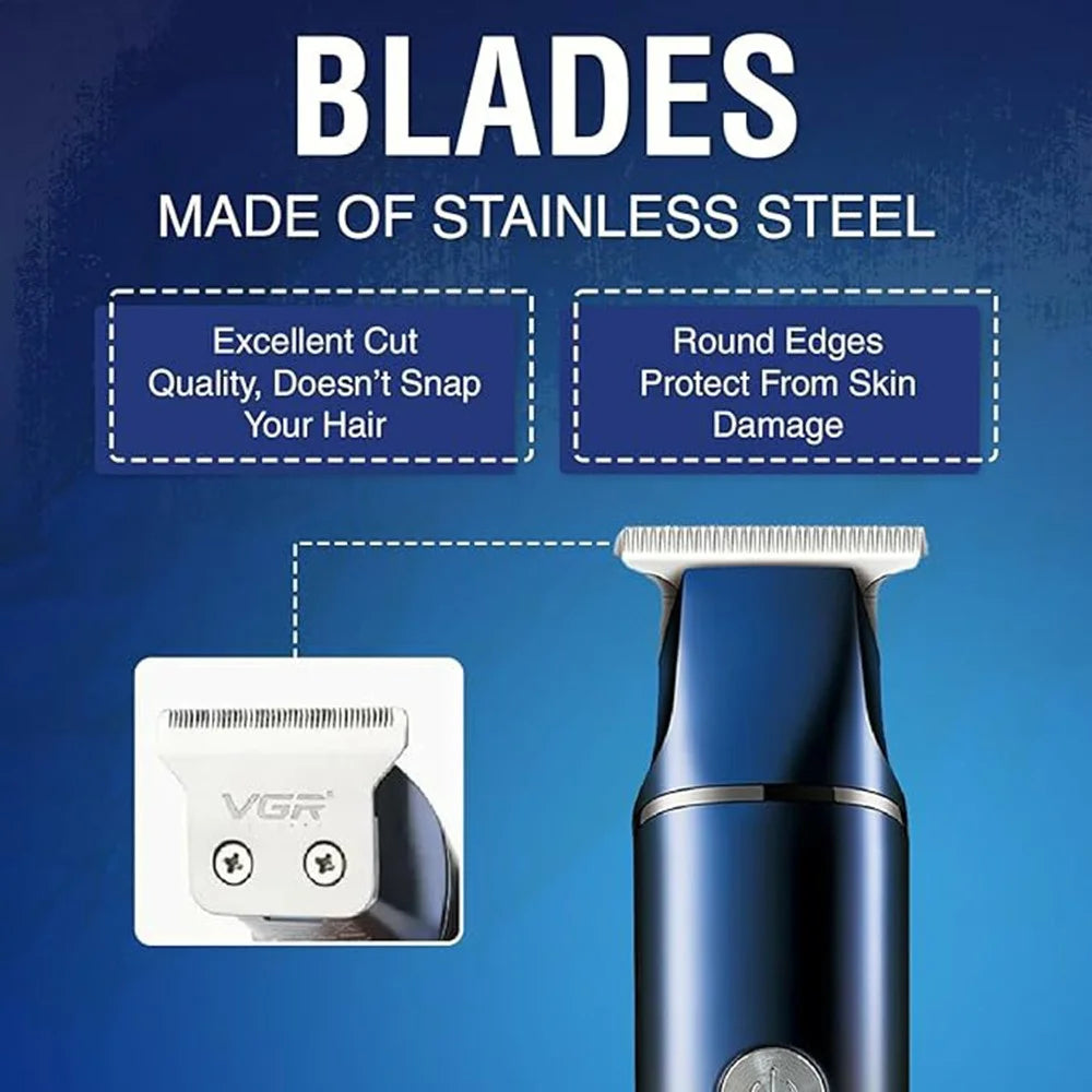 VGR V-986 Digital Display Professional Hair Clipper USB Rechargeable Cordless Hair Trimmer for Home / Salon - Blue - 5